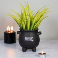 Triple Moon Cauldron Terracotta Plant Pot - Image 4
