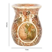 Large Brown Crackle Oil Burner - Image 3