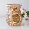 Large Brown Crackle Oil Burner - Image 4