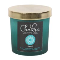 Heart Chakra Mint Crystal Chip Candle - Image 3