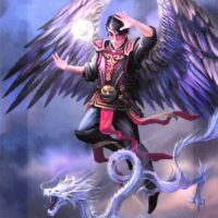 19x25cm Air Element Wizard Canvas Plaque by Anne Stokes - Image 2