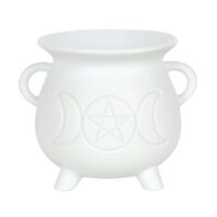 White Triple Moon Cauldron Oil Burner - Image 2