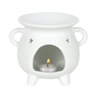 White Pentagram Cauldron Oil Burner - Image 3