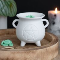 White Pentagram Cauldron Oil Burner - Image 6