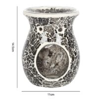 Large Gunmetal Grey Crackle Oil Burner - Image 3