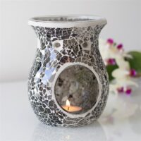 Large Gunmetal Grey Crackle Oil Burner - Image 4