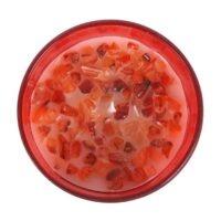 Root Chakra Strawberry Crystal Chip Candle - Image 2