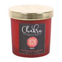 Root Chakra Strawberry Crystal Chip Candle - Image 3