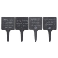 Set of 4 Slate Gothic Garden Signs