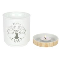 White Tree of Life Cut Out Oil Burner - Image 2