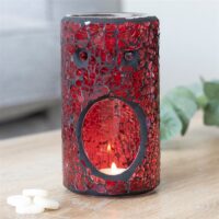 Red Pillar Crackle Glass Oil Burner - Image 4