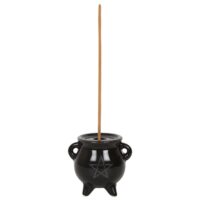 Pentagram Cauldron Ceramic Incense Holder - Image 2