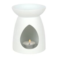 White Ceramic Buddha Face Oil Burner - Image 3