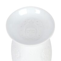 White Ceramic Buddha Face Oil Burner - Image 4