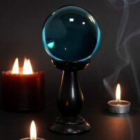 Small Teal Crystal Ball on Stand - Image 2
