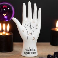 White Ceramic Palmistry Hand Ornament - Image 4