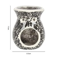 Small Gunmetal Grey Crackle Oil Burner - Image 3
