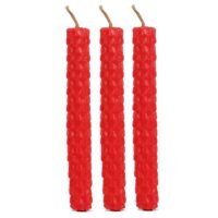 Set of 6 Red Beeswax Spell Candles - Image 4