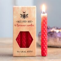 Set of 6 Red Beeswax Spell Candles - Image 5