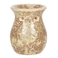 Large Gold Crackle Glass Oil Burner - Image 2