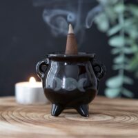 Triple Moon Cauldron Ceramic Incense Holder - Image 6