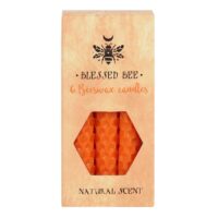 Set of 6 Orange Beeswax Spell Candles - Image 2
