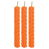 Set of 6 Orange Beeswax Spell Candles - Image 4