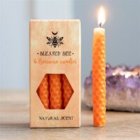 Set of 6 Orange Beeswax Spell Candles - Image 5