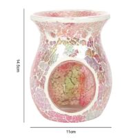 Large Pink Iridescent Crackle Oil Burner - Image 3
