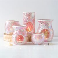 Large Pink Iridescent Crackle Oil Burner - Image 5