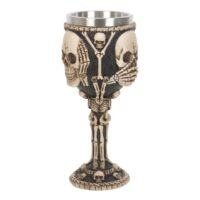 Resin See, Hear, Speak No Evil Skeleton Goblet - Image 2
