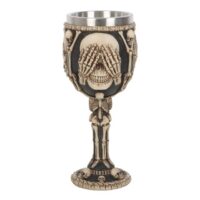 Resin See, Hear, Speak No Evil Skeleton Goblet - Image 5