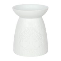 White Ceramic Tree of Life Oil Burner - Image 2