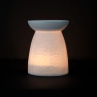 White Ceramic Tree of Life Oil Burner - Image 6