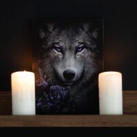 19x25cm Wolf Roses Canvas Plaque by Spiral Direct - Image 4