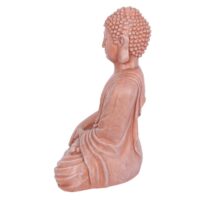 Terracotta Effect 52cm Sitting Garden Buddha - Image 3