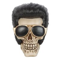 Rockstar Skull Ornament with Sunglasses - Image 2