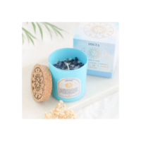 Pisces Gardenia Gemstone Zodiac Candle - Image 3