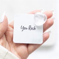 You Rock Clear Quartz Crystal Heart in a Bag - Image 4