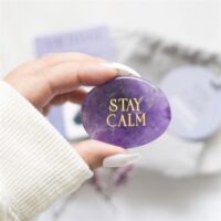 Stay Calm Amethyst Crystal Palm Stone - Image 5