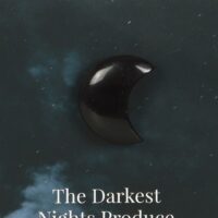 Darkest Nights Black Obsidian Crystal Moon Greeting Card - Image 2
