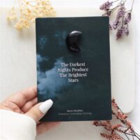 Darkest Nights Black Obsidian Crystal Moon Greeting Card - Image 4