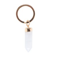 Clear Quartz Semi Precious Crystal Keyring - Image 3