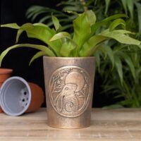 Moon Gazing Hare Bronze Terracotta Plant Pot by Lisa Parker - Image 4