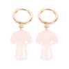 Rose Quartz Crystal Mushroom Earrings - Image 3