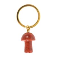 Red Jasper Crystal Mushroom Keyring - Image 3
