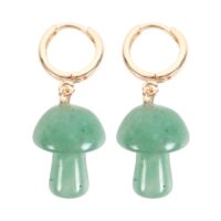 Aventurine Crystal Mushroom Earrings - Image 3