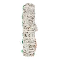 6in Ritual Wand Smudge Stick with White Sage, Abalone and Quartz - Image 3