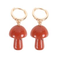 Red Jasper Crystal Mushroom Earrings - Image 3