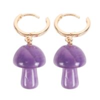 Amethyst Crystal Mushroom Earrings - Image 4